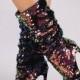 Glitter Slip-On Stiletto Heel Fashion Boots