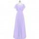 Lilac Azazie Lily - Illusion Chiffon Floor Length Back Zip Dress - Charming Bridesmaids Store