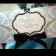 Something Blue Damask Wedding Invitation with Hand Cut Frame Monogram - SAMPLE
