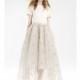 Houghton - Fall 2015 - ilk Short-Sleeve T-shirt with an A-line Champagne tulle Skirt Embroidered with Metallic Threads - Stunning Cheap Wedding Dresses
