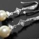 Pearl Bridal Earrings, Swarovski 8mm Pearl Silver Earrings, Wedding Pearl Earrings, Bridesmaid Pearl Jewelry, Small Delicate Pearl Earrings - $25.90 USD