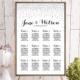 Vertical Silver Glitter Find your Seat Chart - Free Wedding Seating Charts