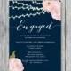 Peonies Night Strings Engagement Party Invitations