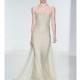Amsale - Spring 2015 - Strapless Silk Chiffon Sheath Wedding Dress with a Beaded Bodice - Stunning Cheap Wedding Dresses