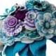 Wedding Felt Button Bouquet / Wedding Flowers / Bridal Bouquet / Bridesmaid Bouquet / Flower Girl Bouquet / Floral Gift
