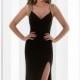 Black/Gold Beaded Slit Gown by Jasz Couture - Color Your Classy Wardrobe