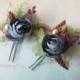 Flower Clip Wedding Hair Clip Bridal Headpiece Blue Floral Hair Pin Flower Hair Piece Wedding hair accessory - $12.99 USD