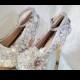 Wedding Brooch Shoes, Classic Diamond and Pearl Brooch shoes. Wedding shoes heels Crystals Bling Glamorous high heels