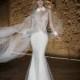 Dany Mizrachi Spring/Summer 2018 DM15/18 S/S Beading Satin Turndown Collar Sheath Elegant Sleeveless Sweep Train Dress For Bride - Charming Wedding Party Dresses