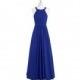 Royal_blue Azazie Winona - Halter Chiffon Keyhole Floor Length Dress - Charming Bridesmaids Store