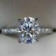 3.00 Carat Oval Harro Moissanite & Diamond Engagement Ring 14k Rose Gold, Harro Gem Rings, Anniversary Rings, Diamond Alternative, Custom - $2785.00 USD