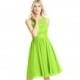 Lime_green Azazie Victoria - Knee Length Chiffon And Lace Scoop Illusion Dress - Cheap Gorgeous Bridesmaids Store