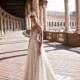 Berta Fall/Winter 2018 Style 18-110 Open Back Chapel Train Ivory Spaghetti Straps Aline Sleeveless Beading Lace Wedding Dress - Charming Wedding Party Dresses