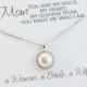 Mother of the Bride Necklace, Halo Pearl Necklace, Mother of the Bride gift from Bride, Mother of the Groom Gift, Bridal party Gift