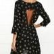 Oversized Elegant Vogue Sexy Open Back Attractive Printed Hollow Out V-neck 3/4 Sleeves Dress - Bonny YZOZO Boutique Store