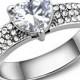 A Perfect 1.7CT Heart Cut Russian Lab Diamond Anniversary Ring