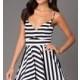 Short Black and White Striped Spaghetti Strap Dress LD1450 - Brand Prom Dresses