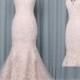 Lace Wedding Dress Mermaid Illusion Neckline,Champagne Wedding Dress Boat Neck,Bridal Dressing Gown,Bridal Gown Sleeves,Custom Wedding Dress