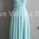 Bridesmaid Dress Infinity Dress Pastel Blue with Chiffon Overlay Floor Length Maxi Wrap Convertible Dress Wedding Dress