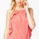 Street Style Oversized Frilled Scoop Neck Chiffon Accessories One Color Sleeveless Top - Bonny YZOZO Boutique Store
