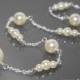 Ivory Pearl Backdrop Attachment Necklace Swarovski Pearl Bridal Backdrop Delicate Necklace Wedding Pearl Silver Necklace Bridal Jewelry - $19.60 USD