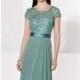 Green Floral Lace Gown by Cameron Blake - Color Your Classy Wardrobe