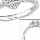 Ice Laura Ashley 1/4 CT TW Diamond Bridal Ring Sterling Silver