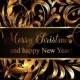 Christmas Party Happy new year invitation with gold vinage branch
