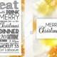 Merry Christmas Party invitation card template blurred background