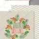 Christmas party invitation with needle fir pine wreath
