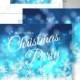 Christmas party invitation with fir branches and balls