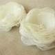 Ivory hair clips Bridal floral hair accessories Wedding hair flowers Set of 2