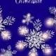 Silver snowflake Merry christmas greeting card background with red bow