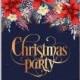 Poinsettia Christmas Party Invitation sample card beautiful winter floral ornament