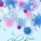Snowflake Merry Christmas blue background pary invitation winter card
