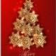 Christmas tree with gold snowflake