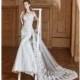 Tarik Ediz 2017 G2057 Sheath Off-the-shoulder Short Sleeves Detachable Ivory Elegant Appliques Satin Dress For Bride - Top Design Dress Online Shop