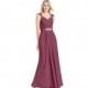 Mulberry Azazie Charlie - V Back Chiffon V Neck Floor Length Dress - Simple Bridesmaid Dresses & Easy Wedding Dresses