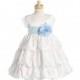 Blossom White Three Layer Satin Bubble Dress w/ Detachable Sash & Flower Style: BL204 - Charming Wedding Party Dresses