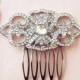 Art Deco Inspired Bridal Crystal Headpiece Vintage Wedding Hair Comb 1920s Gatsby Downton Abbey Side Comb AMELIA Bridesmaid Hair Pin - $33.00 USD