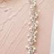 Bridal Pearl Belt Wedding Dress Sash Ivory Bridesmaid Belt Silver Gold Rhinestone Wedding Belt Pearl Thin Pearl Sash Art Deco Vintage Glam - $59.00 USD