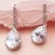 Crystal Bridal Earrings Drop AAA Grade Crystal Wedding Earrings Teardrop Art Deco CZ Bridal Earrings Delicate Gatsby Sparkly ALVIRA Luxury - $48.00 USD