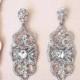 925 Bridal Crystal Earrings Art Deco Wedding Jewelry for Brides Vintage Glam 1920s 1940 Bridal Earrings Statement Chandelier AMELIA - $38.00 USD