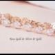 Crystal Bridal Bracelet Rose Gold Wedding Bracelet Grade AAA Cubic Zirconia Marquise Jewelry Clear White Halo Tennis Bracelet Art Deco ROXY - $57.00 USD