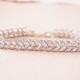 Bridal Bracelet Crystal Wedding Jewelry Grade AAA Cubic Zirconia Bridal Crystal Bracelet Art Deco Grecian Leaf Leaves Old Hollywood KARENA - $64.00 USD