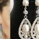 Bridal Drop Earrings Pearl Wedding Crystal Earrings Silver Rhinestone Wedding Jewelry Large Pearl Dangle Earring Oval Diamond Drops Sukran - $69.00 USD