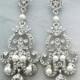 Chandelier Wedding Earrings Bridal Pearl Earrings Pearl Crystal Wedding Earrings Wedding Jewelry Art Deco Small Ivory Pearls 1930s Sukran - $60.00 USD