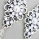 Mac Kenzie Sterling Silver Long Bridal Earrings Vintage Inspired Wedding Jewelry