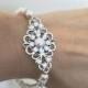Mac Kenzie Swarovski Pearl Bracelet Vintage Style Bridal Jewelry