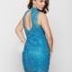 Milano Formals - Bejeweled High Halter Cocktail Dress E2019 - Designer Party Dress & Formal Gown